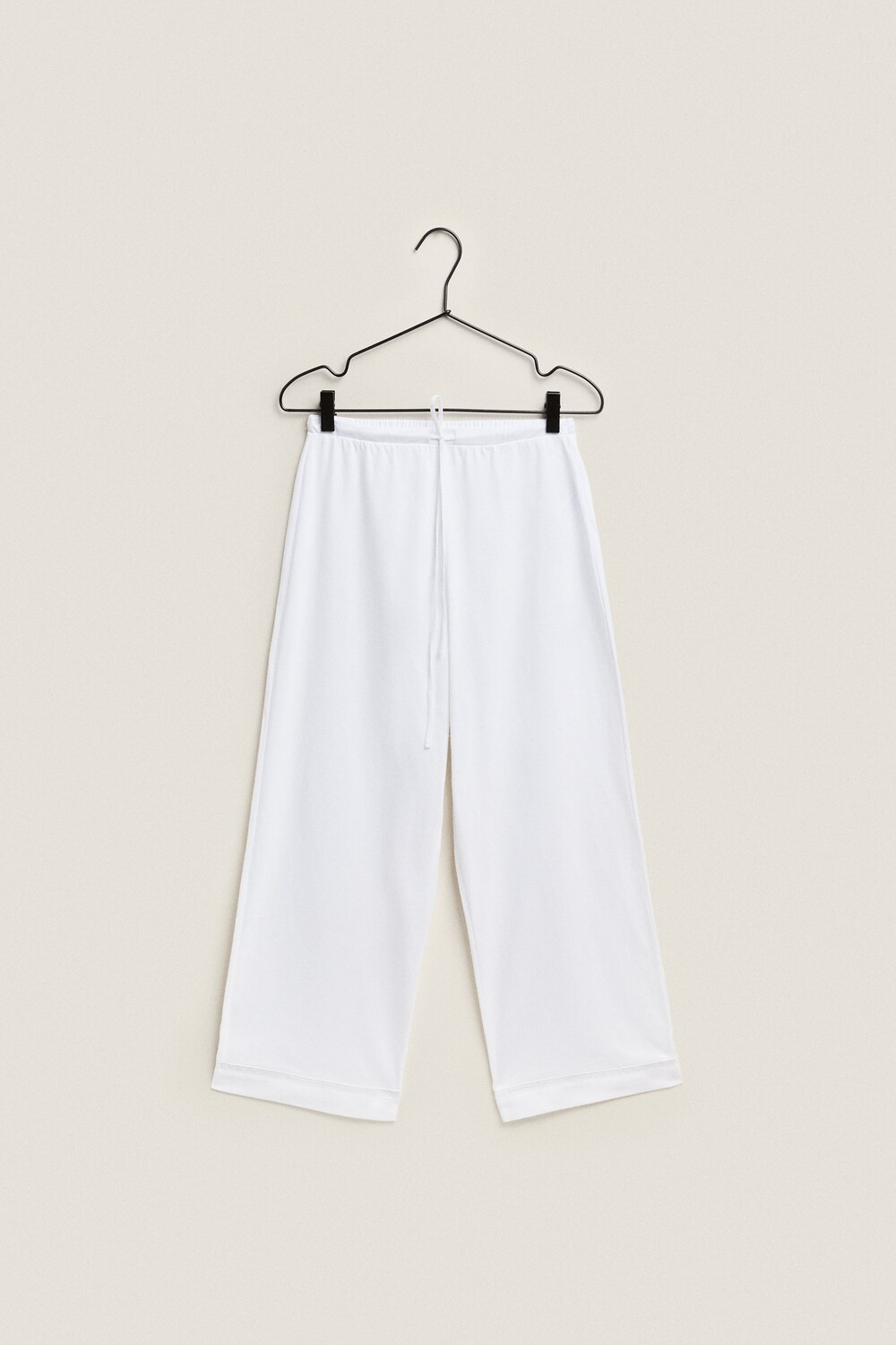 

Укороченные брюки с кружевной отделкой Zara, белый