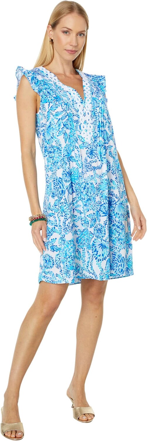 

Платье-туника Joan Lilly Pulitzer, цвет Turquoise Oasis Shell Me You Love Me