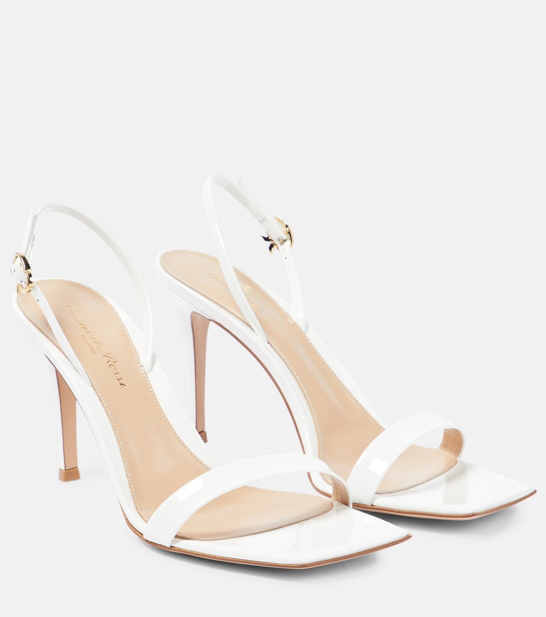 

Сандалии Ribbon 85 из лакированной кожи Gianvito Rossi, белый