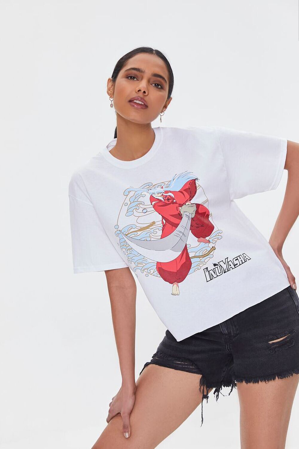 

Футболка с рисунком Inuyasha Forever 21, белый