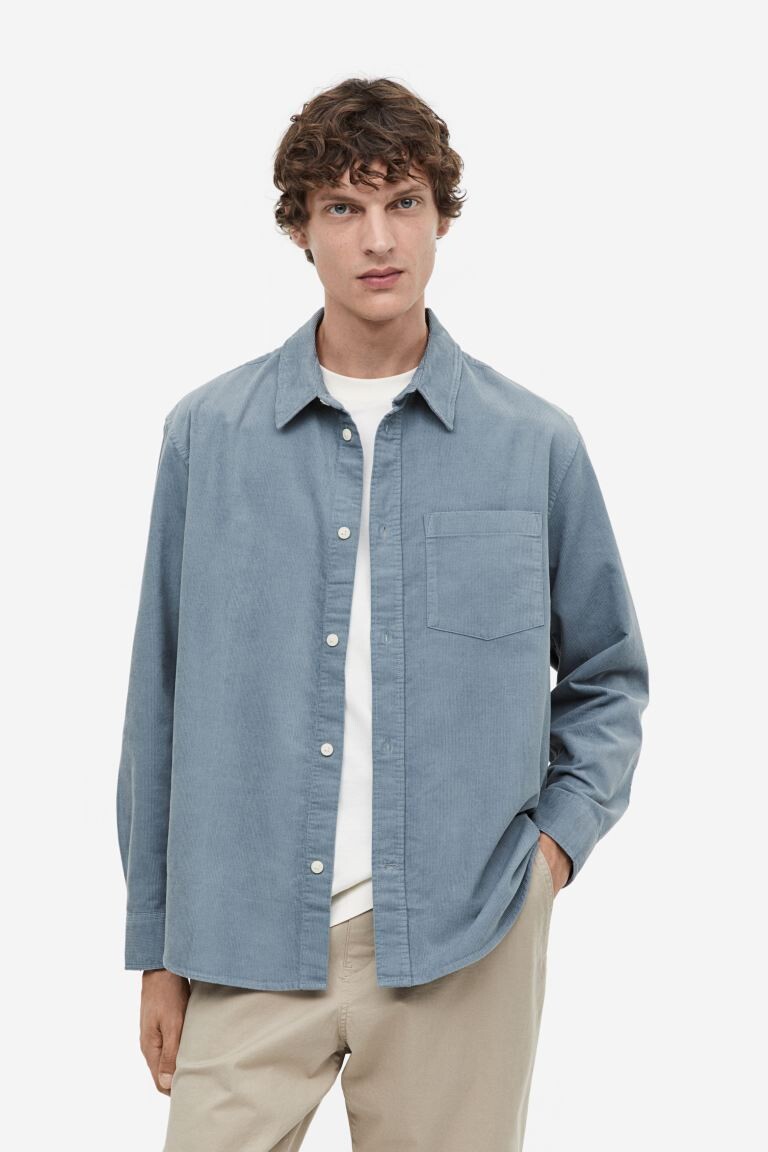 

Вельветовая рубашка обычного кроя H&M