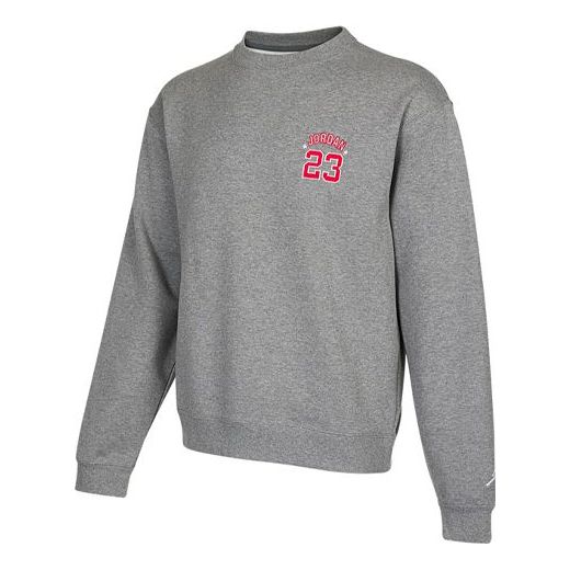 

Толстовка Men's Air Jordan Embroidered Logo Sports Pullover Round Neck Gray, серый