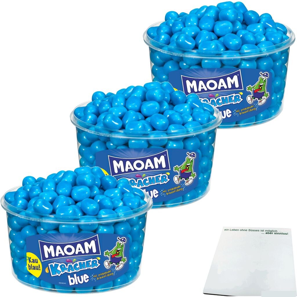 

Maoam Kracher Blue упаковка 3 шт. (3x 265 шт., банка 1200 г) + блок usy