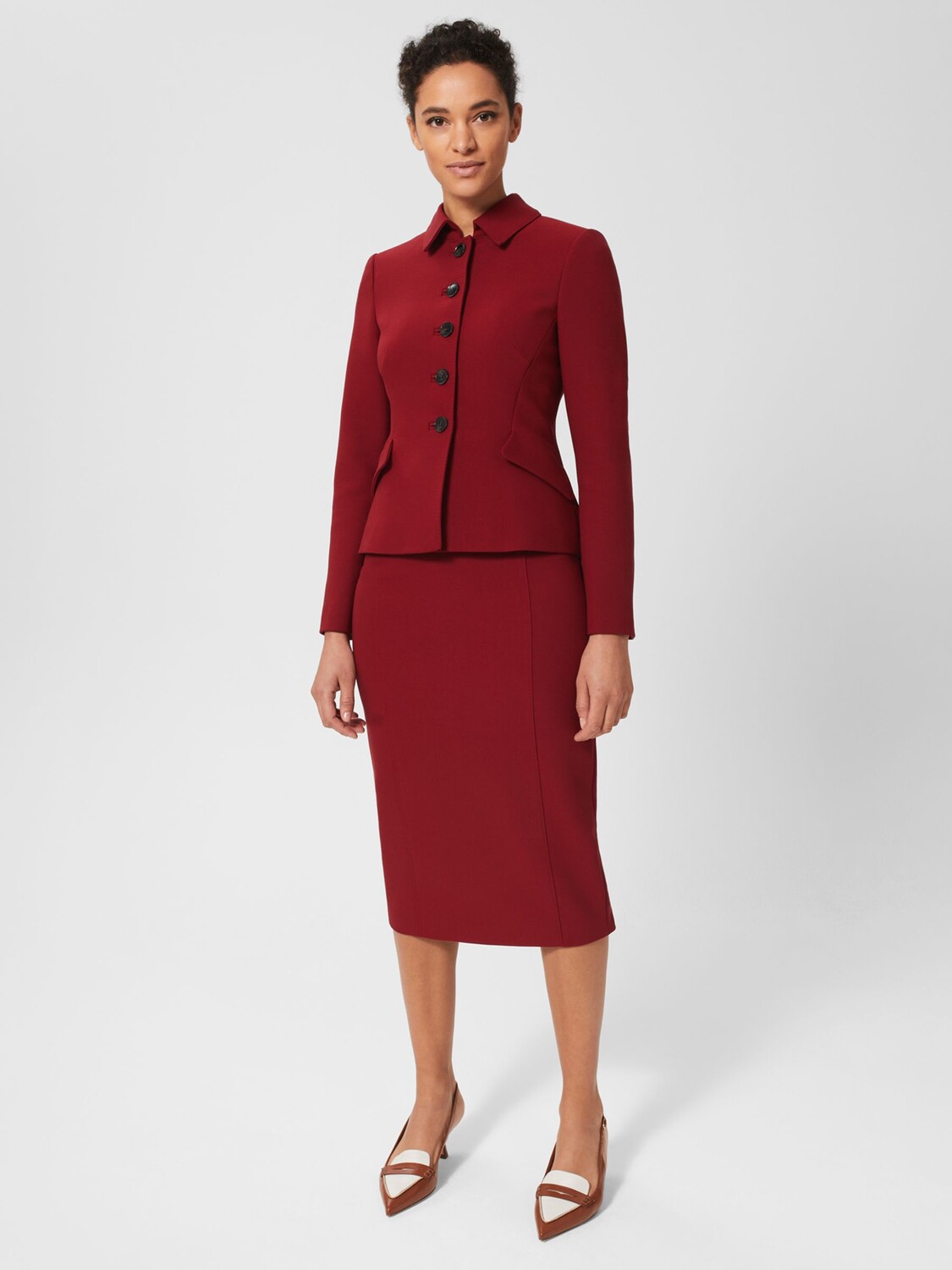 

Юбка-карандаш Hobbs Becki Midi, красный ревень