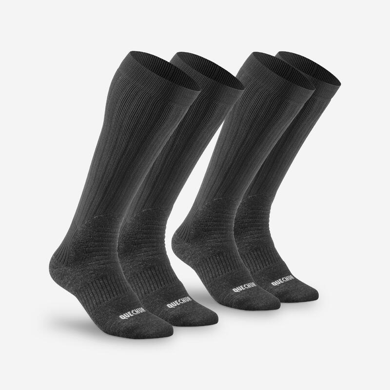 Походные носки теплые высокие, 2 пары, зимние походные - SH100 QUECHUA, цвет schwarz носки зимние высокие