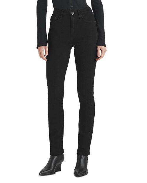 

Черные узкие прямые джинсы с высокой посадкой Wren rag & bone, цвет Black