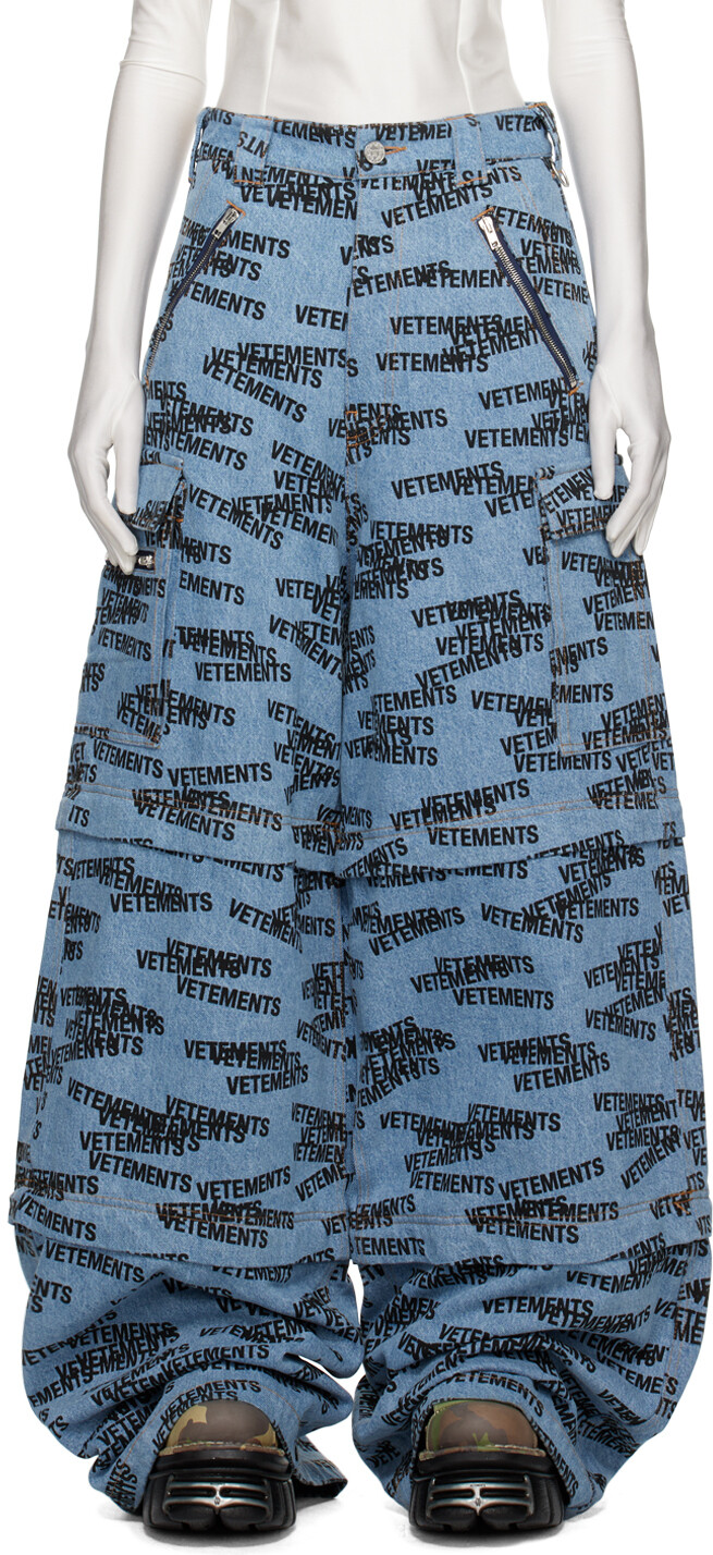 

Синие джинсы-трансформеры VETEMENTS