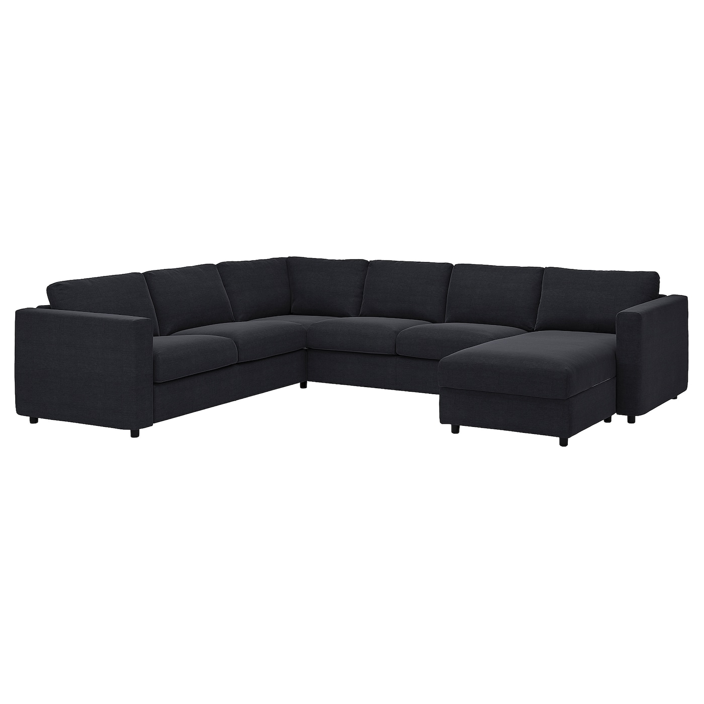 ВИМЛЕ Диван угловой, 5-местный. диван+диван, Saxemara черно-синий VIMLE IKEA диван угловой диван ру ройн мини velvet smoke