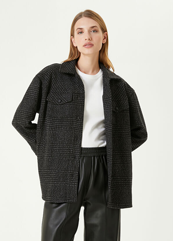 

Рубашка с узором «гусиные лапки» Beymen Collection, антрацит