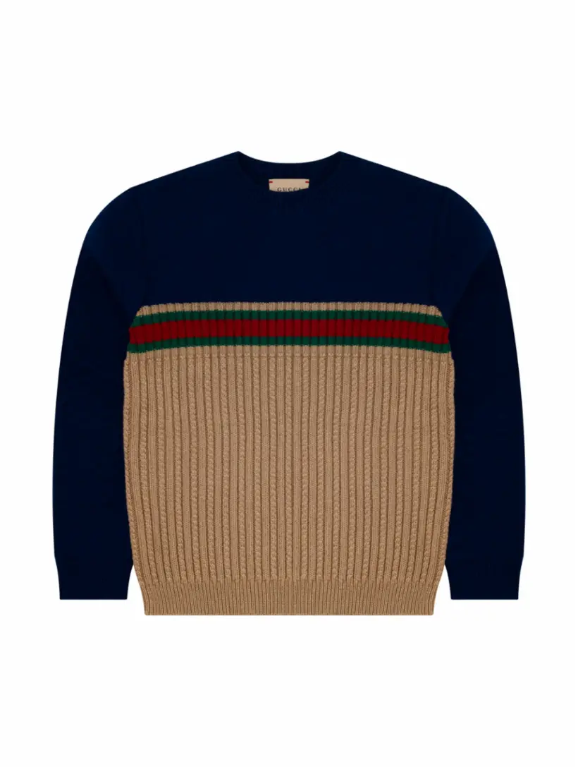 Шерстяной джемпер Web Gucci, мультиколор