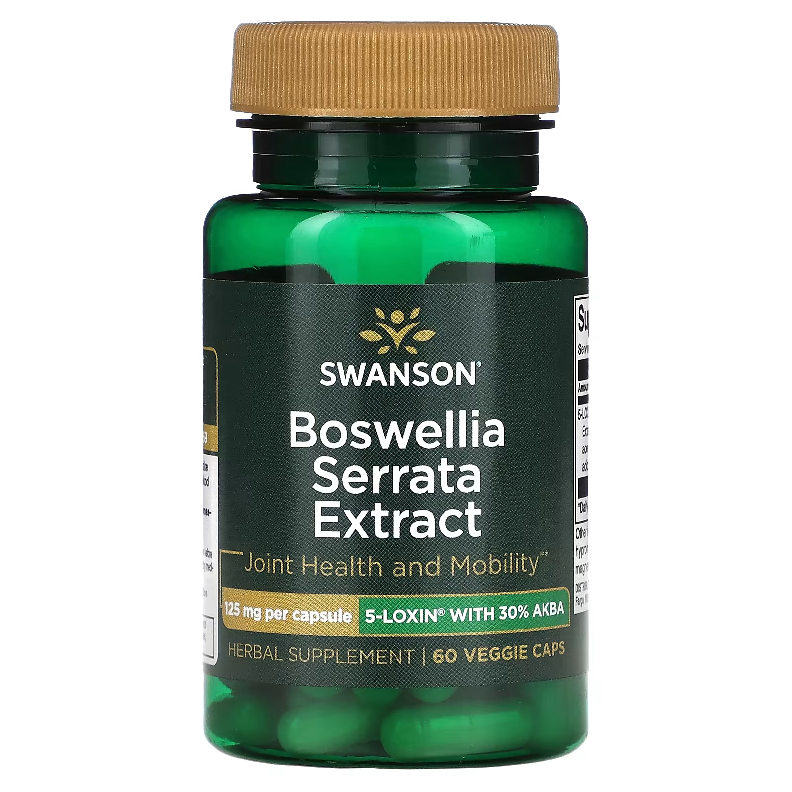 Swanson Экстракт Boswellia Serrata 125 мг 60 растительных капсул swanson экстракт босвеллии пильчатой 125 мг 60 растительных капсул