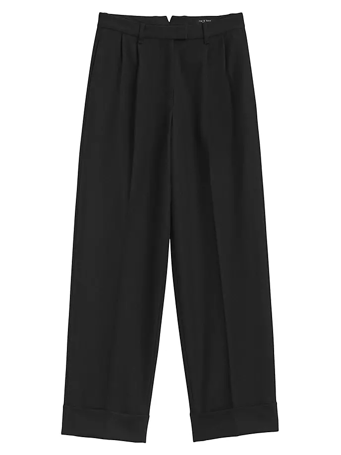 Широкие шерстяные брюки Marianne Rag & Bone, черный