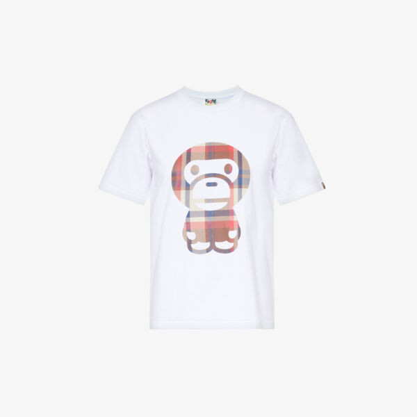 

Футболка Milo из хлопкового джерси с фирменным принтом A Bathing Ape, белый