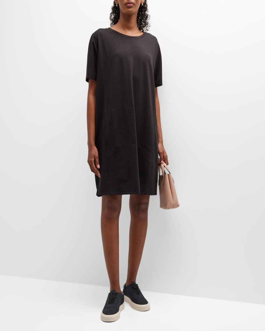 

Платье-футболка из джерси с круглым вырезом Eileen Fisher, Черный