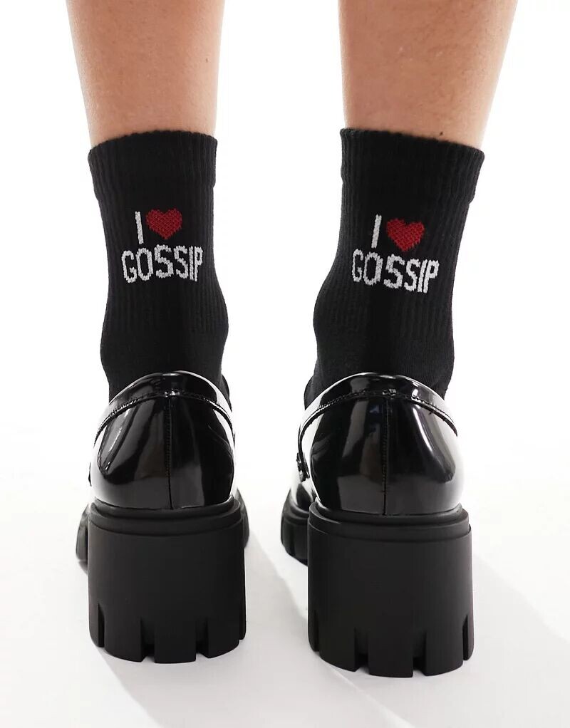 

Черные носки с надписью ASOS I Love Gossip