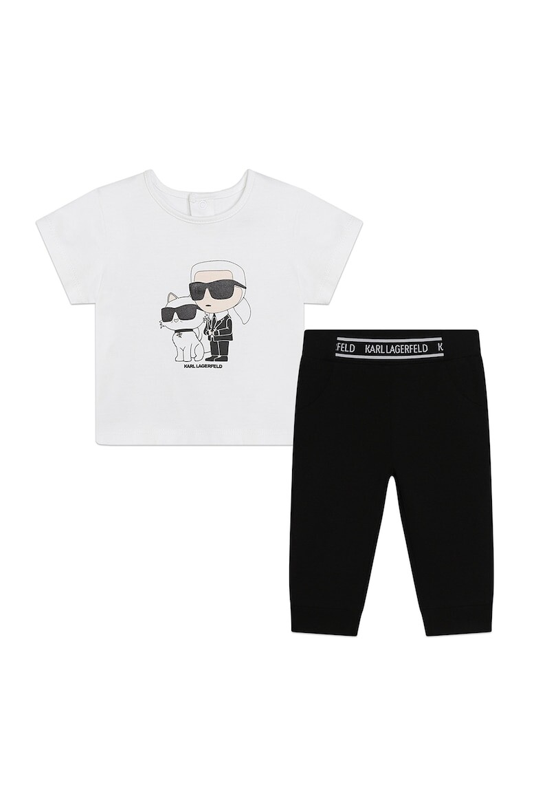 

Хлопковая футболка и леггинсы Karl Lagerfeld, черный
