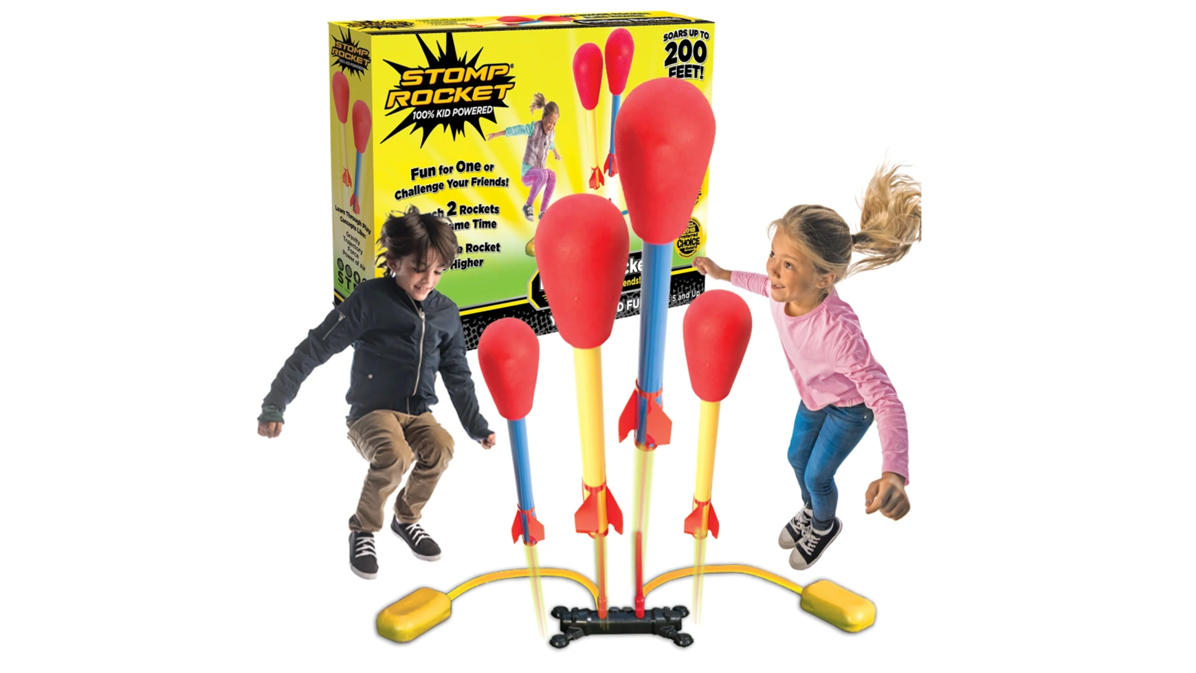 air power stomp rocket launcher toys famous game outdoor games sport toy fly shining led light rocket adjustable super stable Stomp Rocket Дуэль