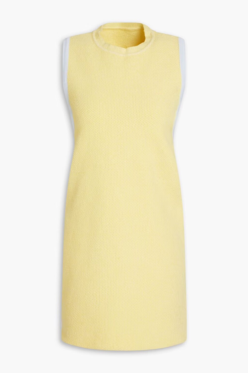 

Платье мини вязки букле с вырезом Sorbetto Jacquemus, пастельно-желтый