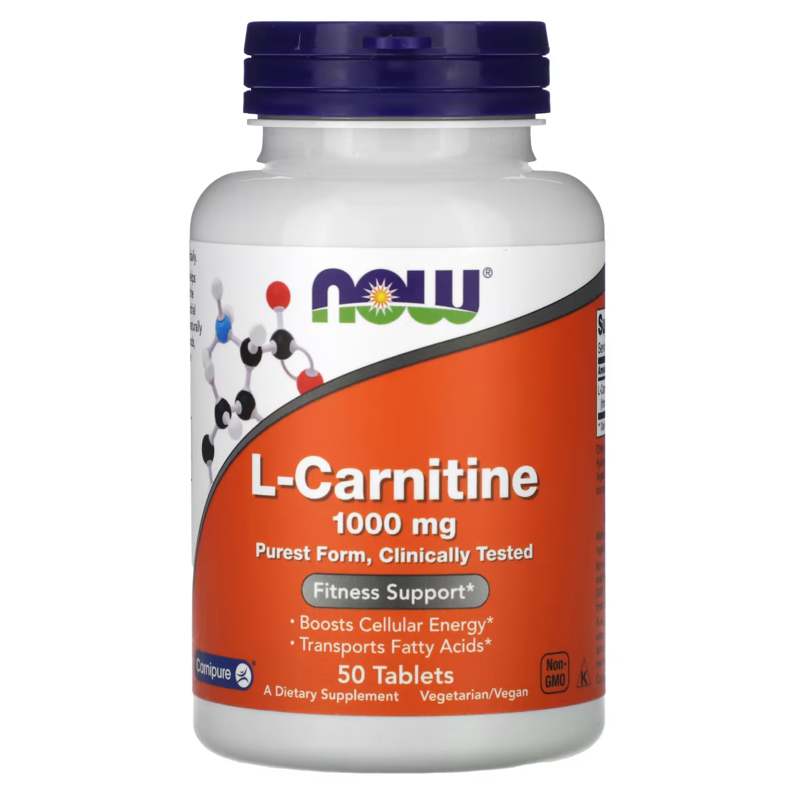 L-карнитин NOW Foods, 1000 мг, 50 таблеток l карнитин нау фудс l carnitine now foods 1000 мг 100 таблеток