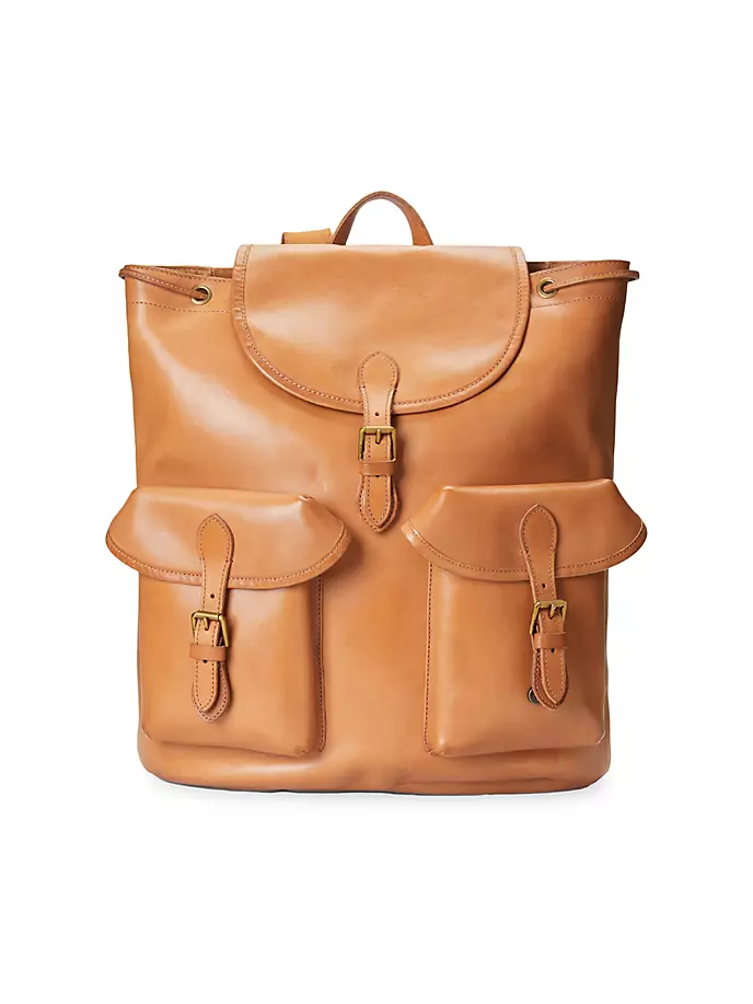 

Кожаный рюкзак Heritage Ralph Lauren Purple Label, цвет tan