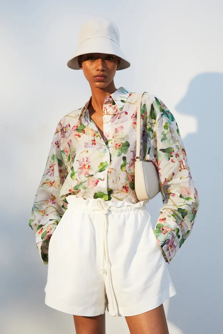 

Рубашка из лиоцелла H&M, бежевый
