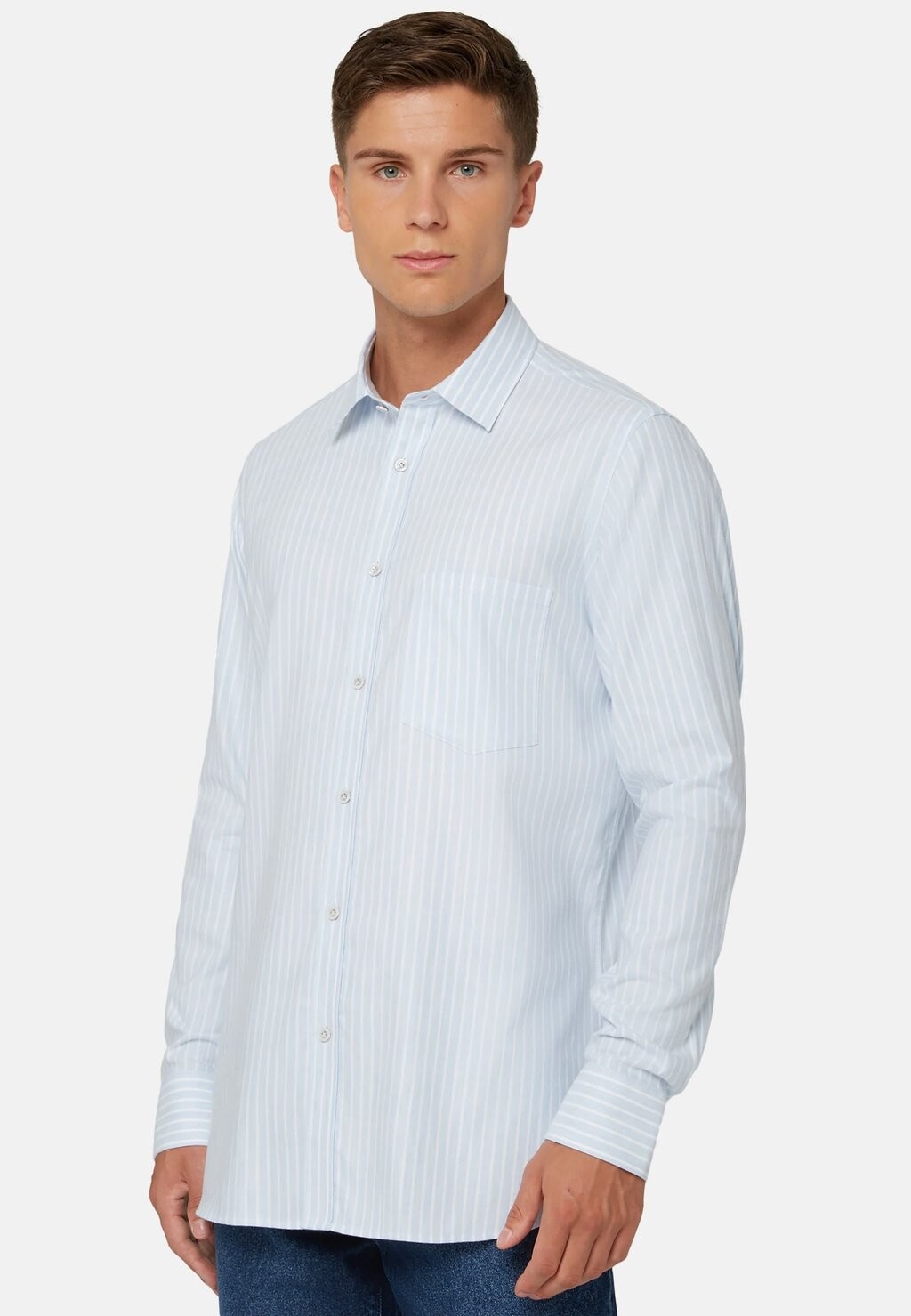 

Рубашка Striped Regular Fit Boggi Milano, цвет light blu