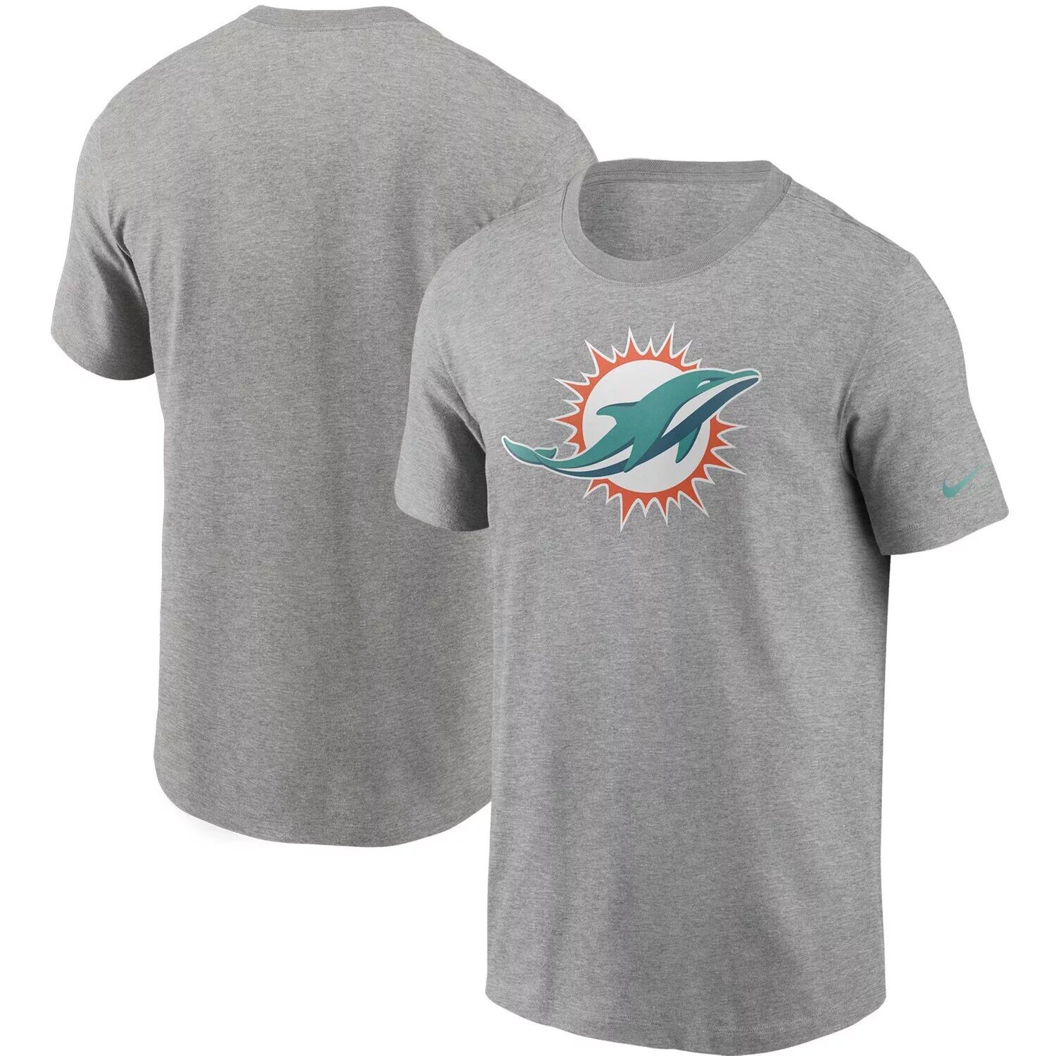 

Мужская серая футболка с логотипом Nike Heathered Miami Dolphins Primary, Серый