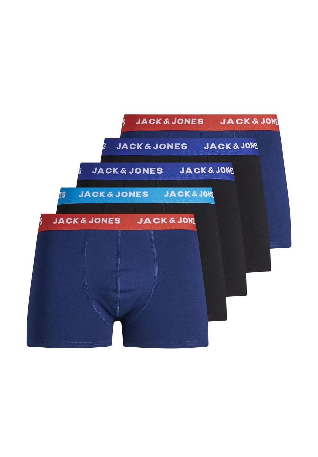 

Мужские боксеры, 5 шт. - JACLEE TRUNKS, хлопок стрейч JACK & JONES, цвет Schwarz Blau