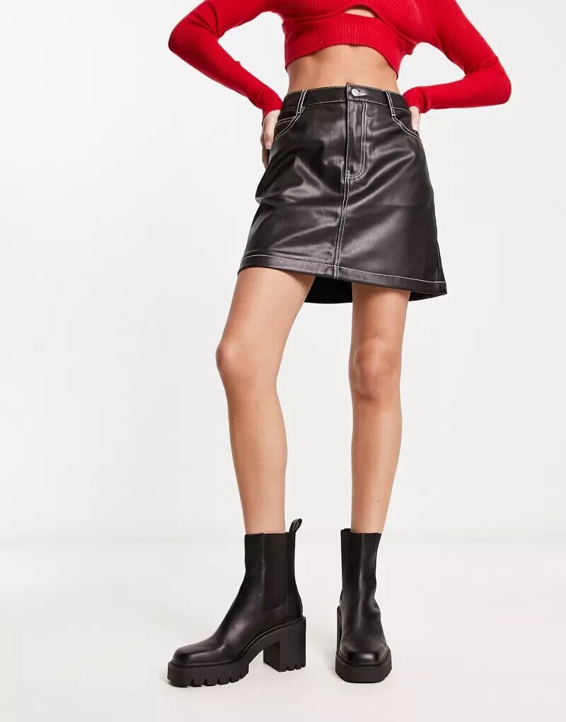 

Черные ботильоны на каблуке Pull&Bear