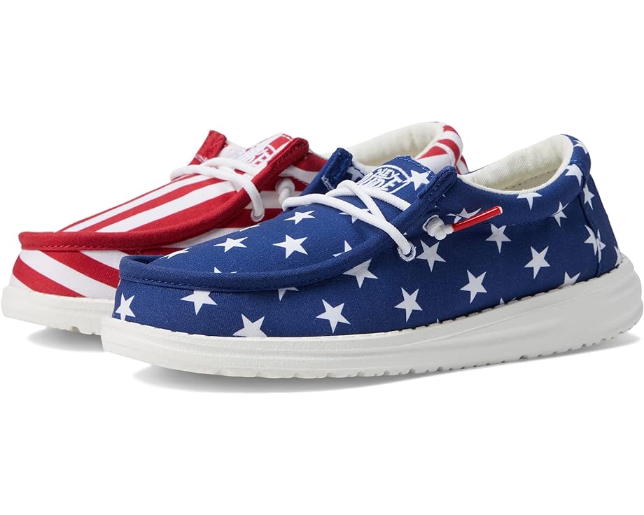 let s go branson american biker usa flag t shirt men clothing Кроссовки Hey Dude Wally Patriotic Slip-On Casual Shoes, цвет American Flag