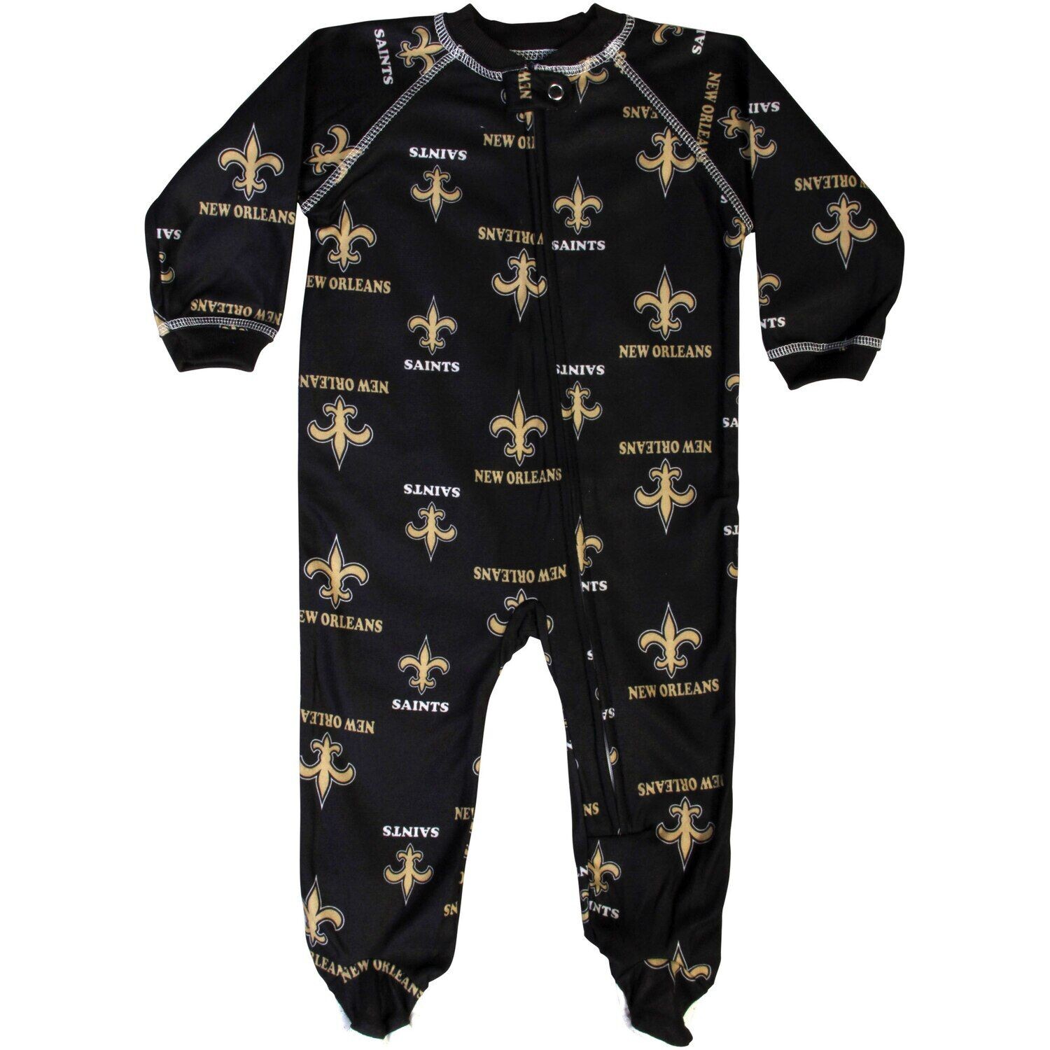 

Комбинезон реглан на молнии для новорожденных New Orleans Saints - черный Outerstuff