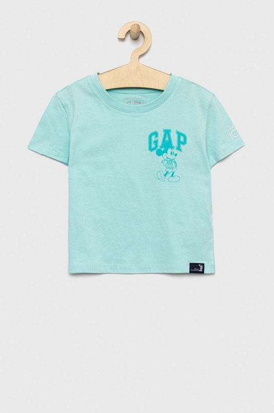 Детская хлопковая футболка GAP x Disney, бирюзовый