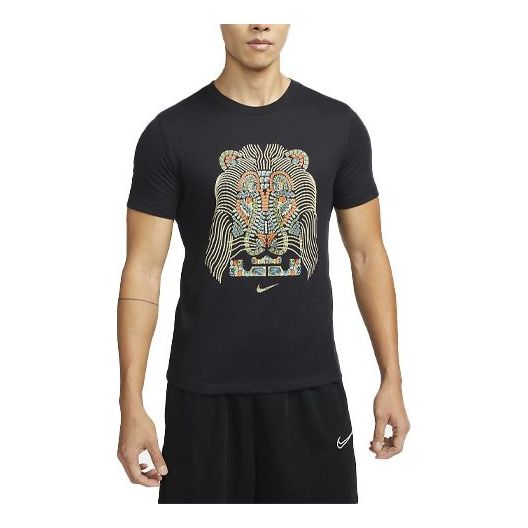 Футболка Nike Printing Basketball Sports Round Neck Short Sleeve Black, мультиколор