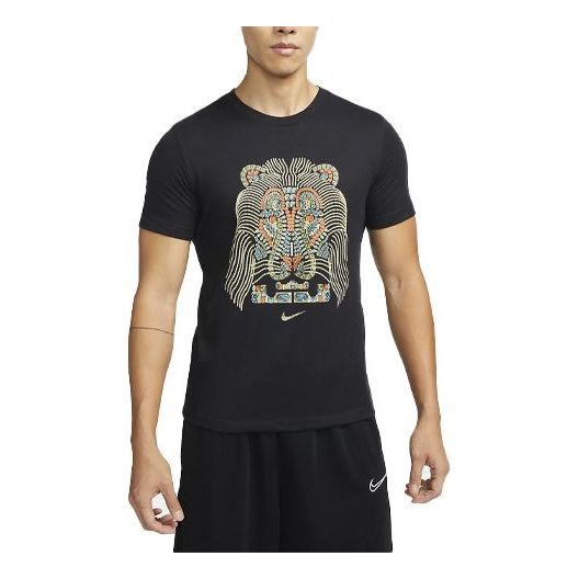 Футболка Nike Printing Basketball Sports Round Neck Short Sleeve Black, мультиколор футболка men s adidas basketball sports printing round neck short sleeve red t shirt мультиколор