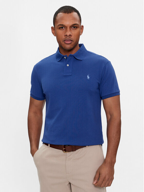 

Рубашка-поло узкого кроя Polo Ralph Lauren, синий