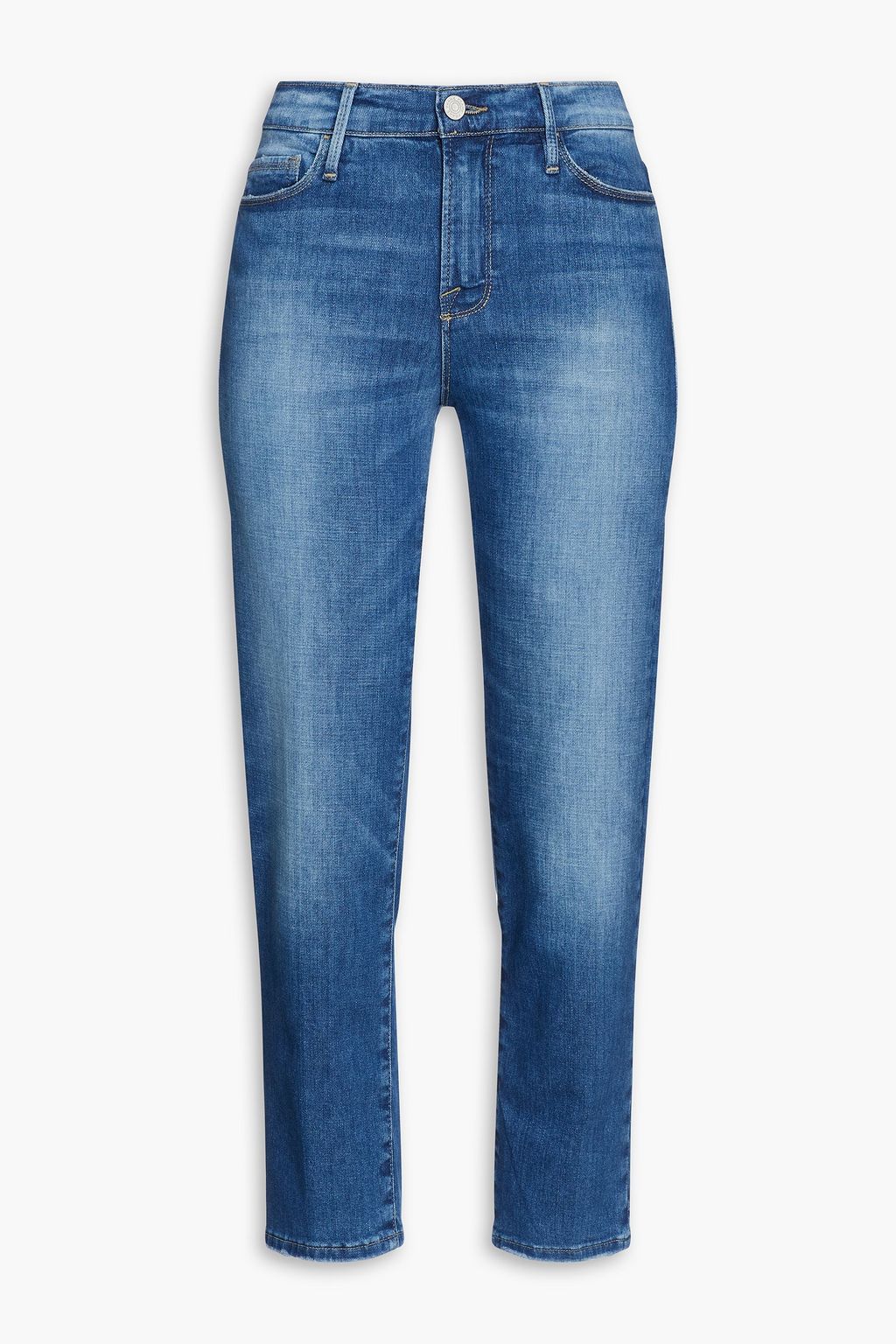 Прямые джинсы Le Nouveau со средней посадкой FRAME, синий