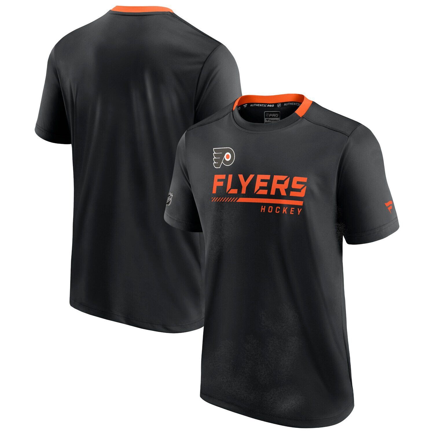 

Черная мужская футболка Fanatics с логотипом Philadelphia Flyers Authentic Pro Locker Room, Черный
