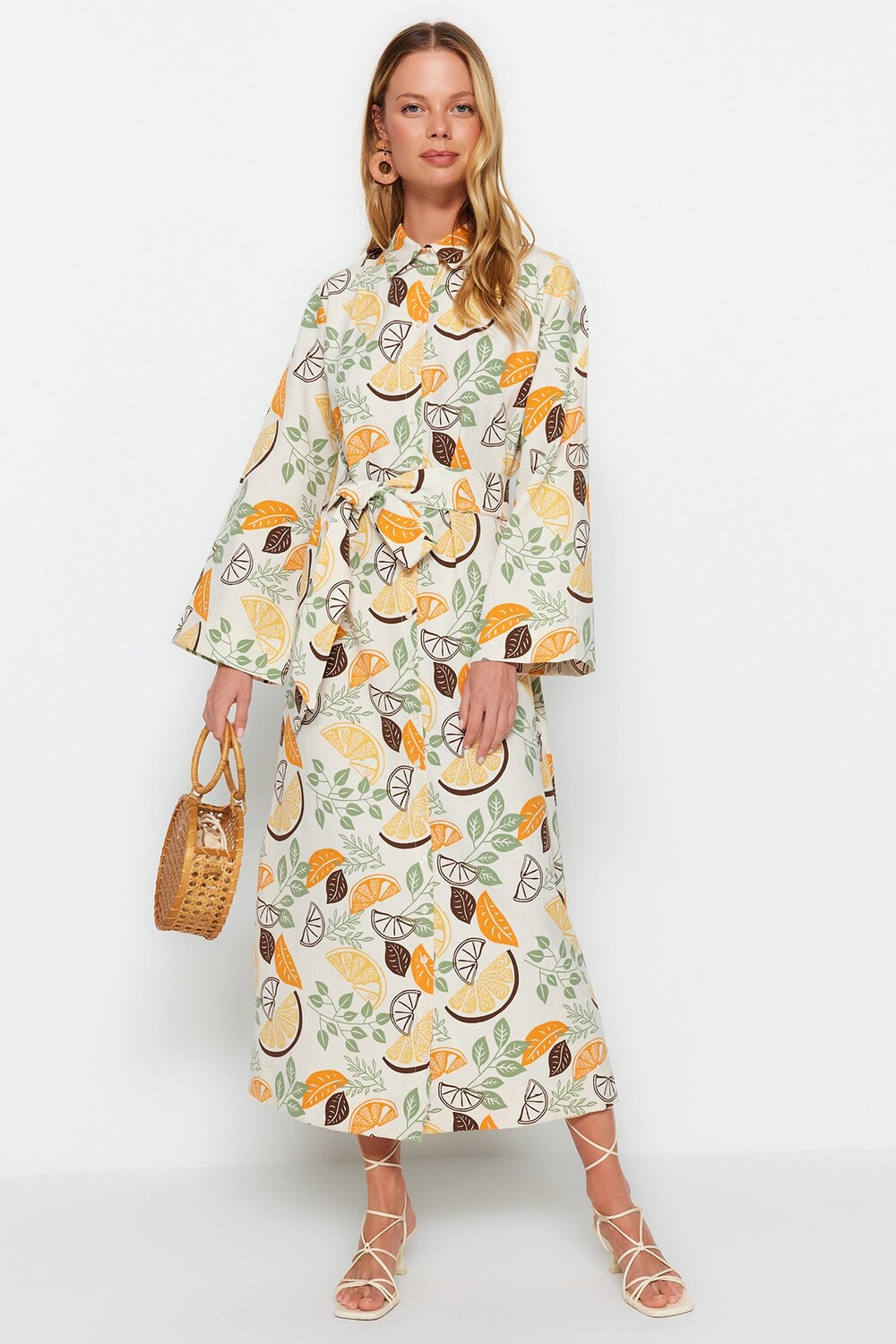 

Платье - Экрю - Платье-рубашка Trendyol Modest, экрю