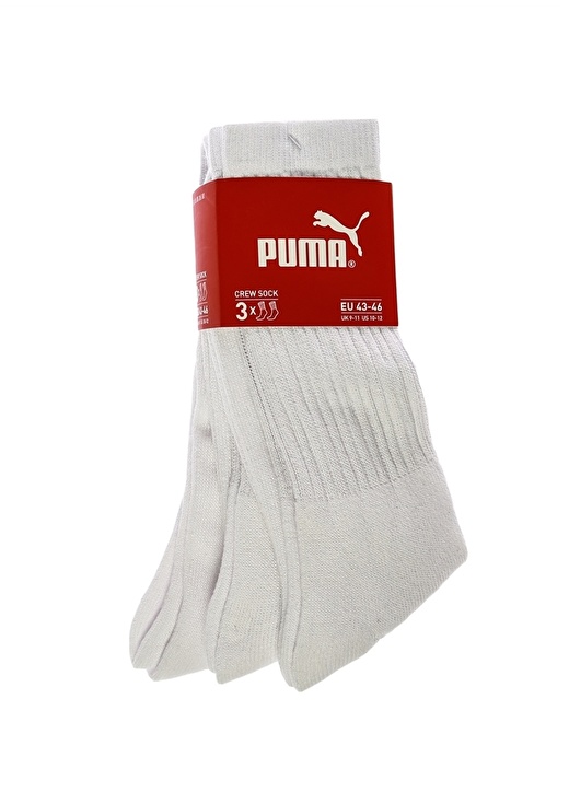 Белые однотонные спортивные носки унисекс Puma