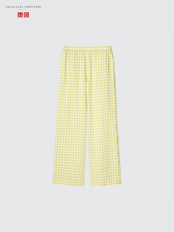 

Легкие брюки из ткани seersucker в клетку Uniqlo, зеленый