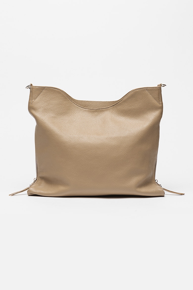 Кожаная сумка через плечо с боковыми молниями Matilde Costa, коричневый