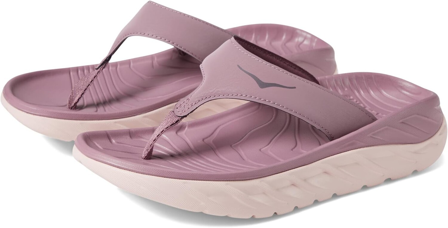 

Шлепанцы Ora Recovery Flip Hoka, цвет Wistful Mauve/Peach Whip