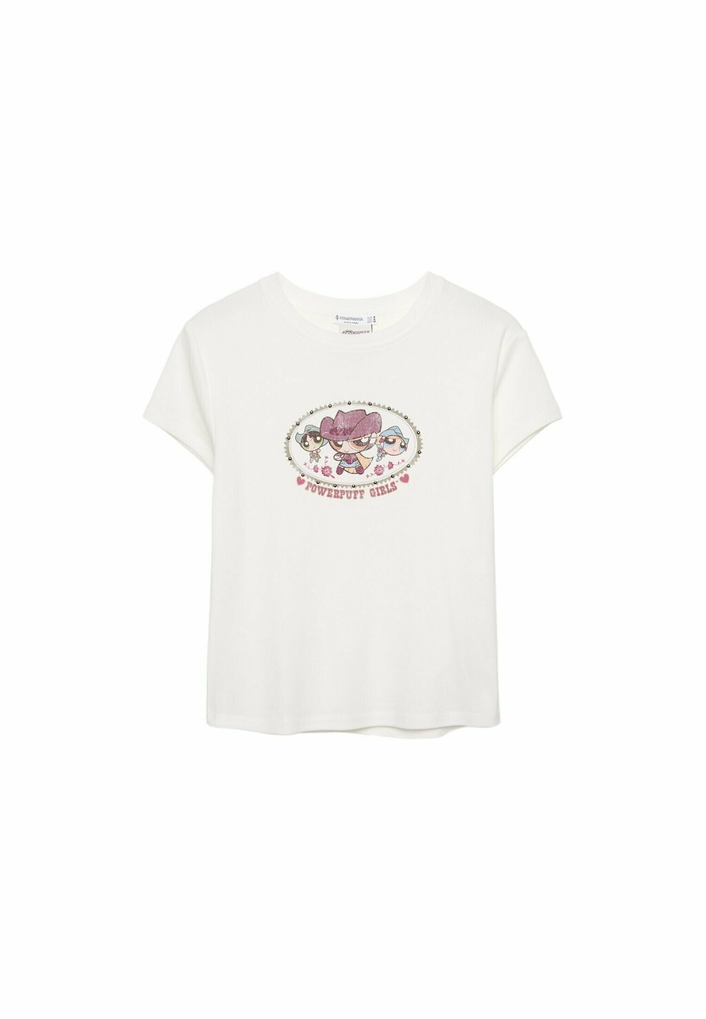 

Принт на футболке POWERPUFF Stradivarius, бежевый