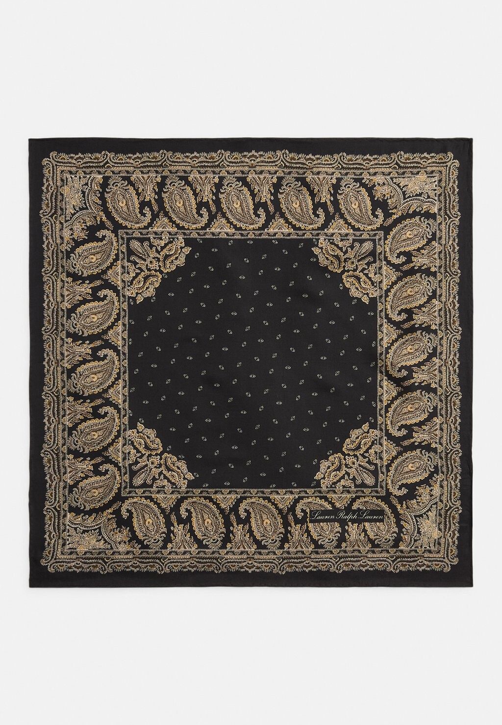 

Шарф PAISLEY SILK TWILL SQUARE SCARF Ralph Lauren, черный