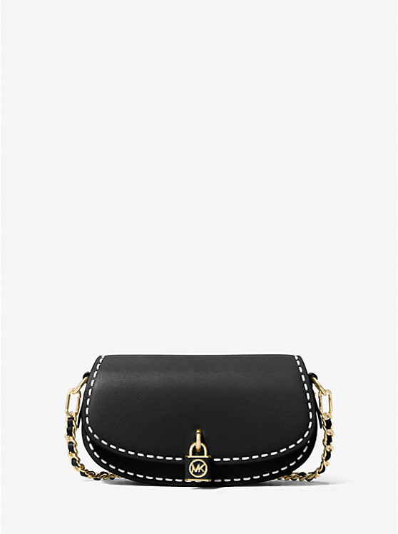 

Маленькая кожаная сумка через плечо Mila, сшитая вручную Michael Kors, черный