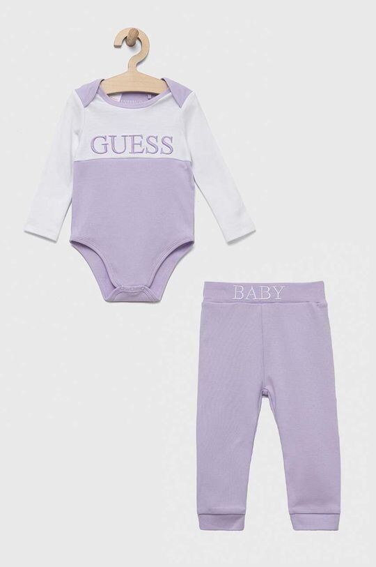 

Хлопковый костюм для новорожденных Guess, фиолетовый