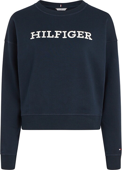 

Синяя женская толстовка с круглым вырезом с принтом Tommy Hilfiger, Синий