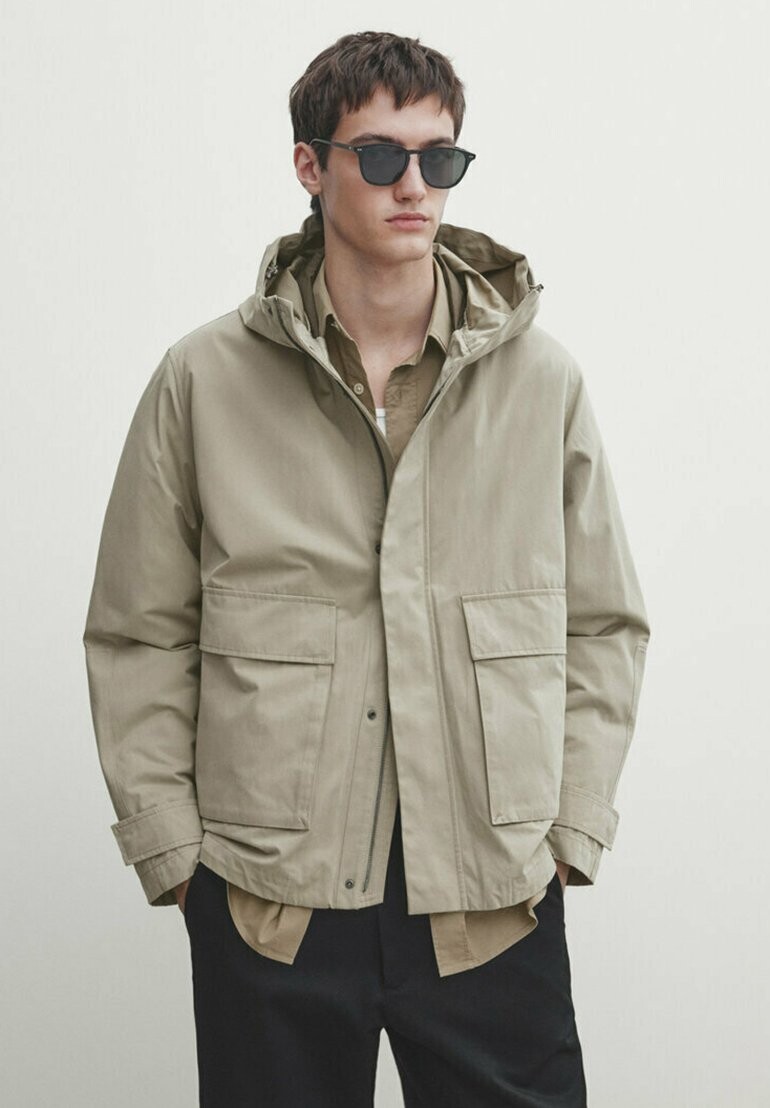 

Куртка межсезонная With Detachable Interior Massimo Dutti, цвет camel