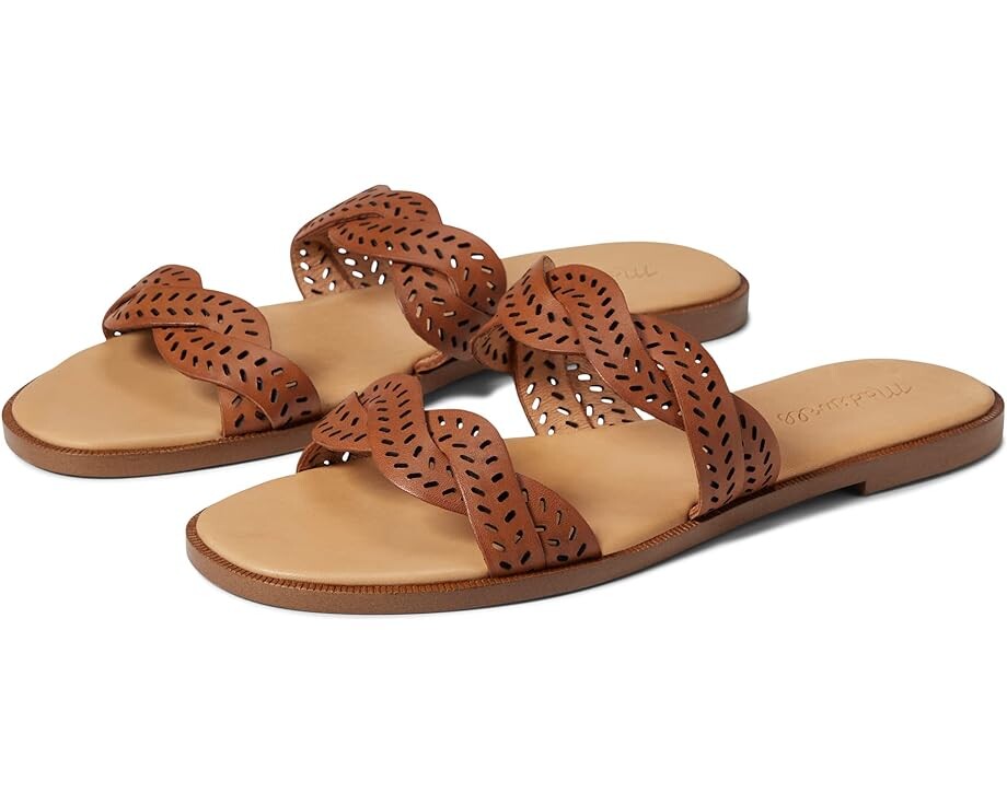 

Сандалии Madewell The Cora Slide Sandal in Perforated Leather, цвет English Saddle