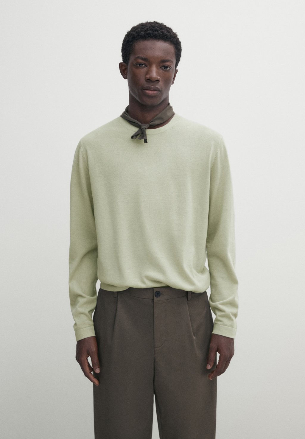 Свитер Crew Neck Massimo Dutti, зеленый свитер massimo dutti 100% cashmere crew neck кремовый